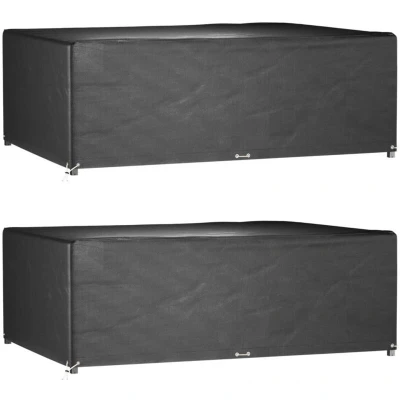 Image of vidaXL Garden Furniture Covers 2 pcs 12 Eyelets 270x180x90 cm Rectangular