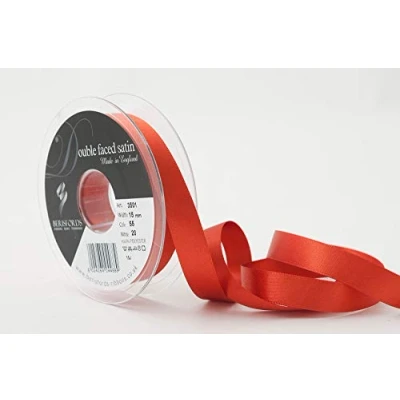 Image of Berisfords Double FACE Poly Satin Ribbon, Rust, 15 mm