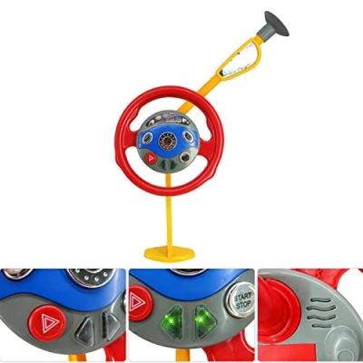 Image of PIGMAMA Electronic Backseat Driver Steering Wheel Kids Game Horn Sounds Light