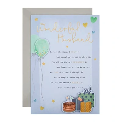 Image of Hallmark Birthday Card for Husband Classic Verse Design