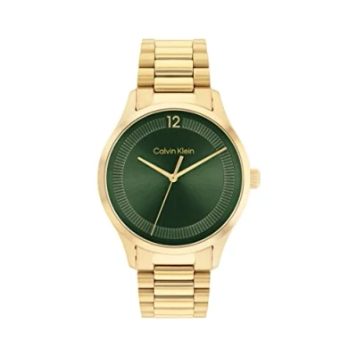 Image of Calvin Klein Analogue Quartz Watch Unisex with Gold Colored Stainless Steel Bracelet 25200229