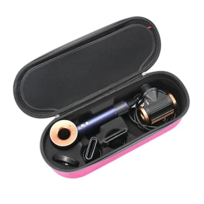 Image of RLSOCO Hard Case for Dyson Supersonic Hair Dryer Iron/Fuchsia Fits Ful Accessories &amp; Model HD15/HD08 （Deep Pink）