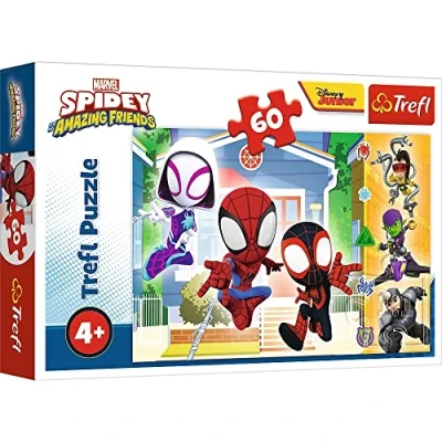 Image of Trefl Spidey 60 Piece Jigsaw Puzzles For Kids Spiderman Puzzle Children Easy Hold Ages 4+