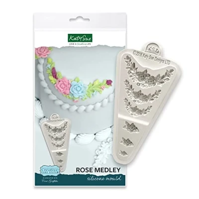 Image of Katy Sue Rose Medley Silicone Cake Decorating Mould (from The Ceri Griffiths Creative System)