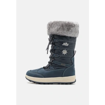 Image of LICO Nellie Laceup boots for kids, Size: 1, Navy/grey Imitation leather/ textile