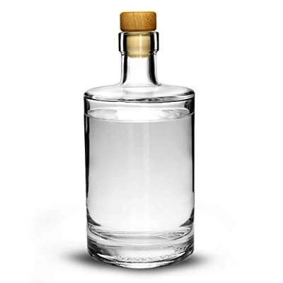 Image of Galileo Flint Glass Bottle with Cork 17.6oz / 500ml Set of 4 for Home Made Sloe Gin