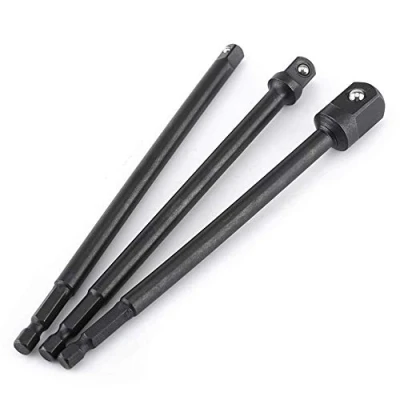 Image of Gasea 3pcs 150mm Socket Adapter Impact Hex Shank Extension Drill Bits Bar Set 1/4&quot; 3/8&quot; 1/2&quot; Square Drive