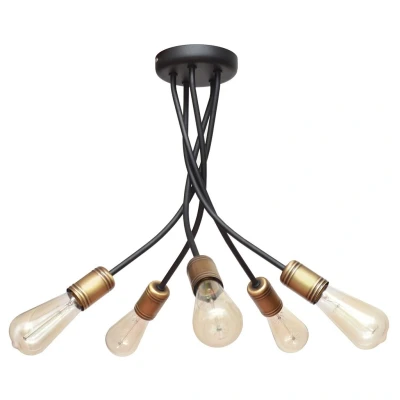 Image of Harvard Multi Arm Semi Flush Ceiling Light Black, Patina 40cm