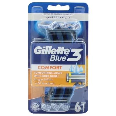 Image of Gillette Blue III Disposable Razors, 6 Count