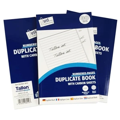 Image of Pack of 3 Carbon Duplicate Books A5 Size with 80 Numbered Pages