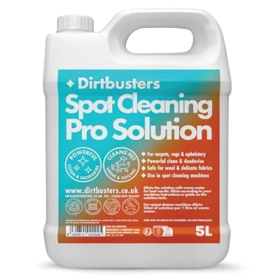 Image of Dirtbusters Spotwash Carpet Cleaner Shampoo Solution (5L) Deep Cleaning Treatment To Clean, Neutralise Odours &amp; Remove Stains, Wool Delicate Fabric Safe