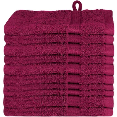 Image of vidaXL Guest Towel 10 pcs Bordeaux 15 x 21 cm Cotton