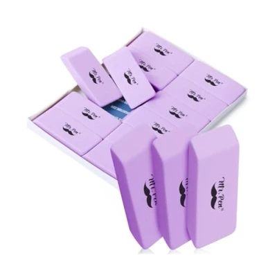Image of Mr. Pen Erasers, 12 Pack, Purple Pencil Eraser, Erasers for Pencils, Mr School, Large Block Rubber School