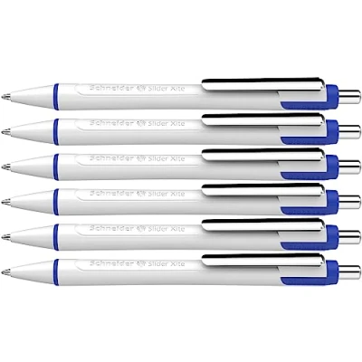 Image of Schneider Slider Xite Ballpoint Pen (Ink Colour: Blue, Line Width XB, Indelible Refill) Pack of 6 Blue