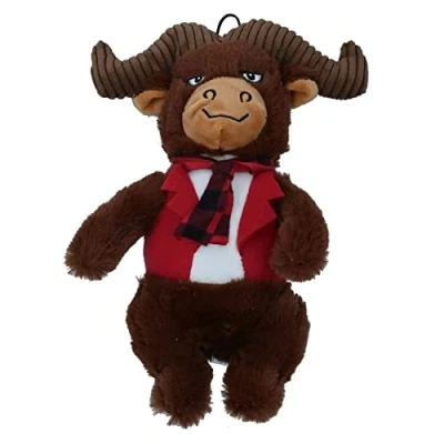 Image of AB Tools Plush Dandy Dudes Buffalo Dog Puppy Play Time Soft Toy With Squeaker