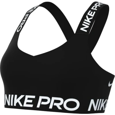 Image of Nike Pro TT Sports Bra Black, Ideal for Training &amp; Comfort During Running (Size L)