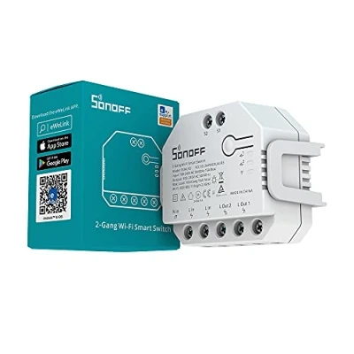 Image of SONOFF WiFi Smart Curtain Switch Module with Power Metering Dual Relay Motorized Curtain,Blinds,Roller Shutter,Two Way Works Alexa, No Hub Required, DUALR3