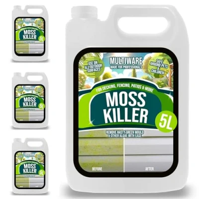 Image of MultiWare Patio Cleaner Moss Killer For Paths And Drives Algae Remover Spray Walk Away Leave Safe To Use With Pets 5L Concentrate Makes 25L (4)