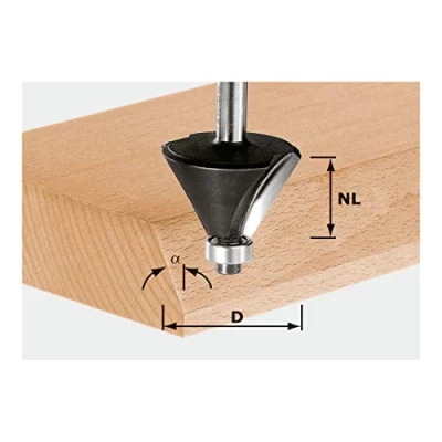 Image of Festool 491133 Chamfer Bit with Bearing HW 38.5 mm 30 Degree