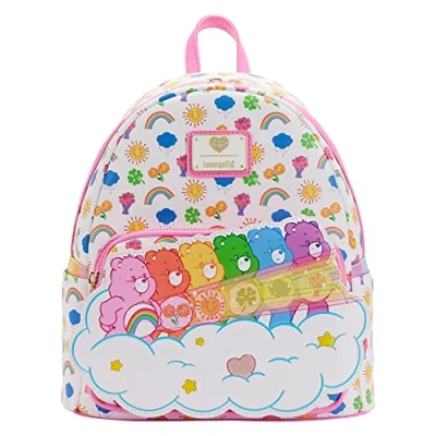 Image of Loungefly Care Bears Stare Rainbow Womens Double Strap Shoulder Bag Purse, Multi, One Size