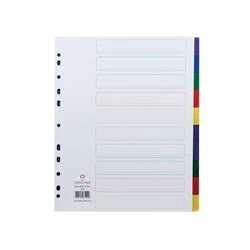 Image of Concord 10 Part Extra Wide Index Polypropylene Multicoloured A4 66199