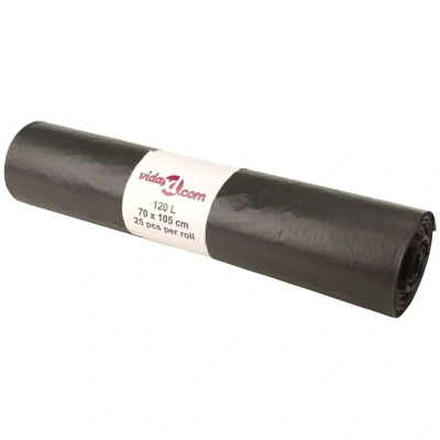 Image of vidaXL Bin Bags 250 pcs Black 120 L