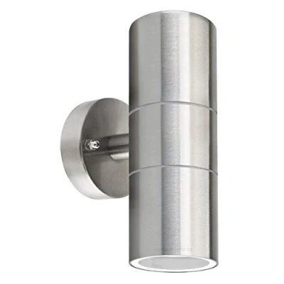 Image of Modern Stainless Steel Up Down Double Wall Spot Light IP65 Outdoor Use GU10 (Pack of 4)