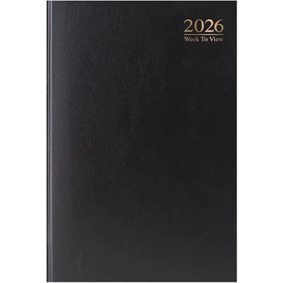 Image of 2025 Diary A5 Week To View Black Yearly with Hard Cover for Home and Office Use Etc