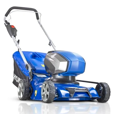 Image of Hyundai 40V Lithium Ion Battery Lawnmower, 42cm / 420mm Cutting Width, Cordless Lawnmower with &amp; Charger, Mulching, 45L Bag 3 Year Warranty