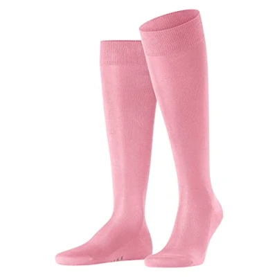 Image of FALKE Men&#039;s Tiago M KH Fil D&#039;Écosse Cotton Long Plain 1 Pair Knee High Socks, Pink (Rose Water 8804) new eco friendly, 8.5 9.5