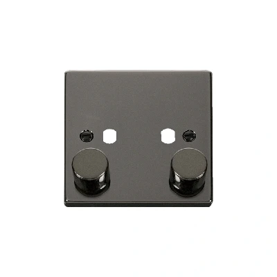 Image of Click Deco 2 Gang Unfurnished Dimmer Plate and Knob (800W Max) Black Nickel
