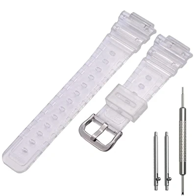 Image of WRISTARMOR Resin Strap Compatible with Caiso G shock GA2100 GA2110 Men&#039;s Rubber Replacement Bracelet Sport Waterproof WatchBand（Transparent）