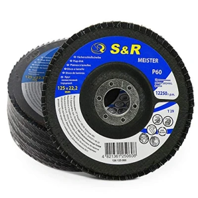 Image of S&amp;R Flap Disc/Flap grinding disc 125x22,2 T29 Set of 5 discs/Grain: 60