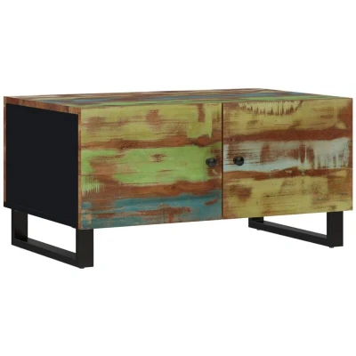 Image of vidaXL Coffee Table 80x50x40 cm Solid Wood Reclaimed&amp;Engineered