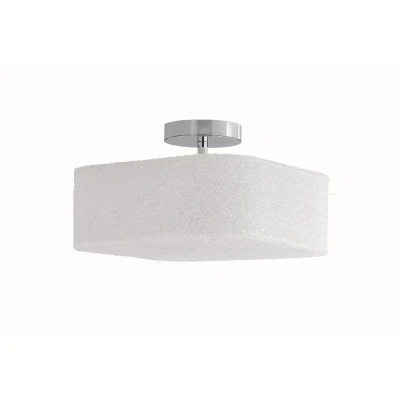 Image of DEA Cylindrical Semi Flush Ceiling Light White 32x32x25cm