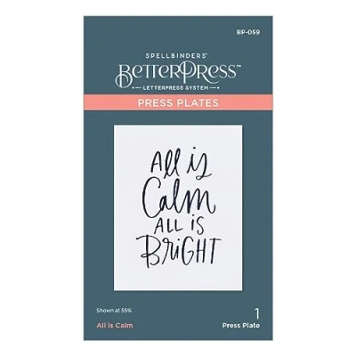 Image of Spellbinders All is Calm Press Plate from The More BetterPress Christmas Collection