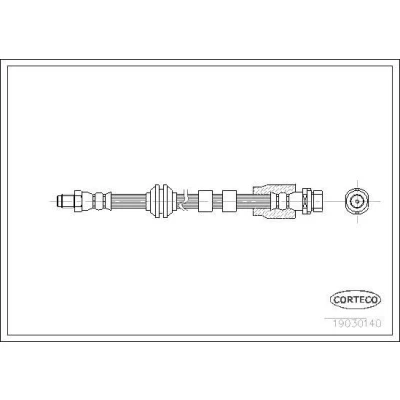 Image of 1114757, 1116868, 1121633, 1126960, 1212748 Brake Hose CORTECO 19030140 Front Axle 445mm FORD: MONDEO 3, 3 Kombi
