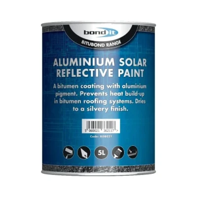Image of Bond It Aluminium Solar reflective Paint 5 litre a light / heat coating, use ofver bituminous coatings, aged asphalt or steel