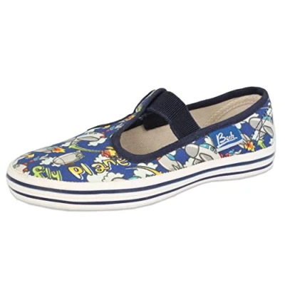 Image of Beck Tarpaulin Slipper, Blue, 6.5 UK Child