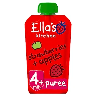 Image of Ella&#039;s Kitchen Strawberries + Apples Stage 1 From 4 Months 120g