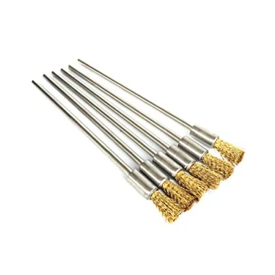 Image of Wire Brass Bristle Brushes Set,Pen Shape Polishing Wheel Brush,Industrial Cleaning Tool for Tools Mini Brushed Burr,100MM(6 Piece)