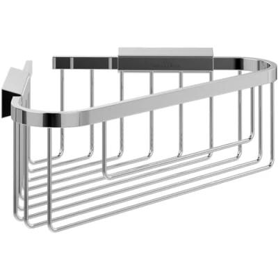 Image of Villeroy &amp; Boch Elements Tender Corner Shower Basket, Wall Mounted Shelf, Zinc Accessories Shower, 260 x 206 82 mm, Chrome