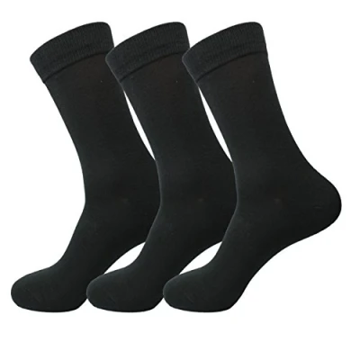 Image of Jasmine Silk 3 Pairs Supersoft Mens 100% Bamboo Socks Thermal Sock Black 6.5 11