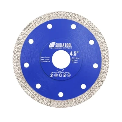 Image of SHDIATOOL Diamond Cutting Disc 115mm / 4.5 Inch Super Thin X Mesh Turbo Saw Blade for Tile Marble Ceramic Porcelain