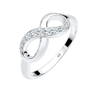 Image of Elli DIAMONDS Ring Women Infinity Symbol with Diamond (0.125 ct.) Love in 925 Sterling Silver