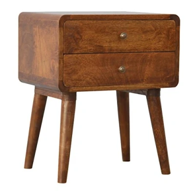 Image of Artisan Furniture Bedside, Wood, Chestnut, 45 x 35 55 cm