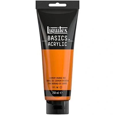 Image of LIQUITEX Basics Acrylic Paint, Cadmium Orange Hue, 250 ml Tube