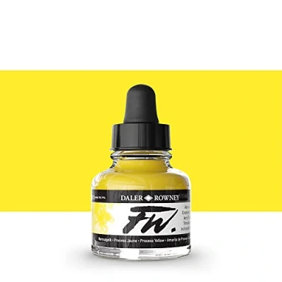 Image of Daler Rowney FW Artists Acrylic Ink 29.5ml Process Yellow
