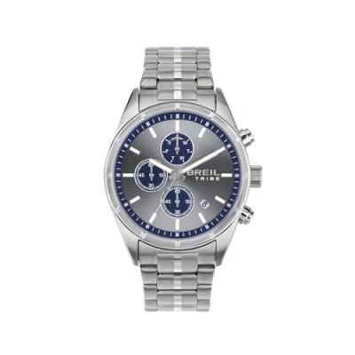 Image of Breil Captain EW0693 Men&#039;s Chronograph Watch in Steel with Gray and Blue Background