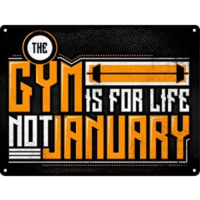 Image of Grindstore The Gym Is For Life Motivational Mini Tin Sign 20 x 15cm